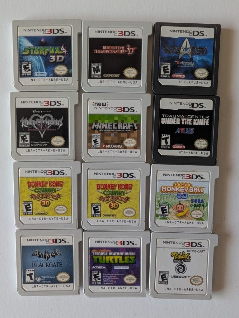 Quality Nintendo 3DS DS Game Cartridge Lot