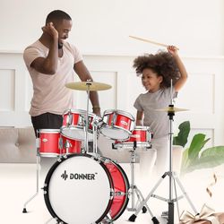 Kids Drum Sets Donner 5-Piece for Beginners,14 inch Junior Drum Kit