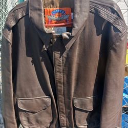 Vintage COOPER TYPE A-2 Brown Leather Air Force Jacket Men's Size 46L USA