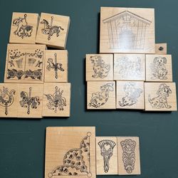 Rubber Stamps (dogs, fans, carousel 3D)