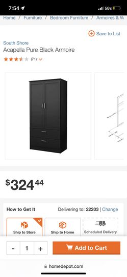 South Shore Black Armoire 