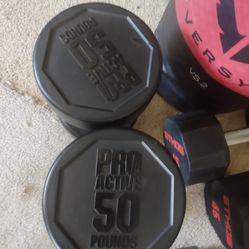 Pair Of 50 Lb Gym Quality Dumbbells