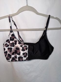 Women’s Bikini, Swimsuit Top, Cheetah Print & Black, Size Small