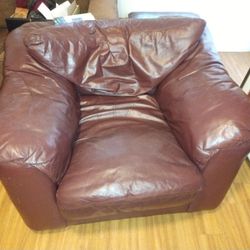 Leather Chair And Ottoman