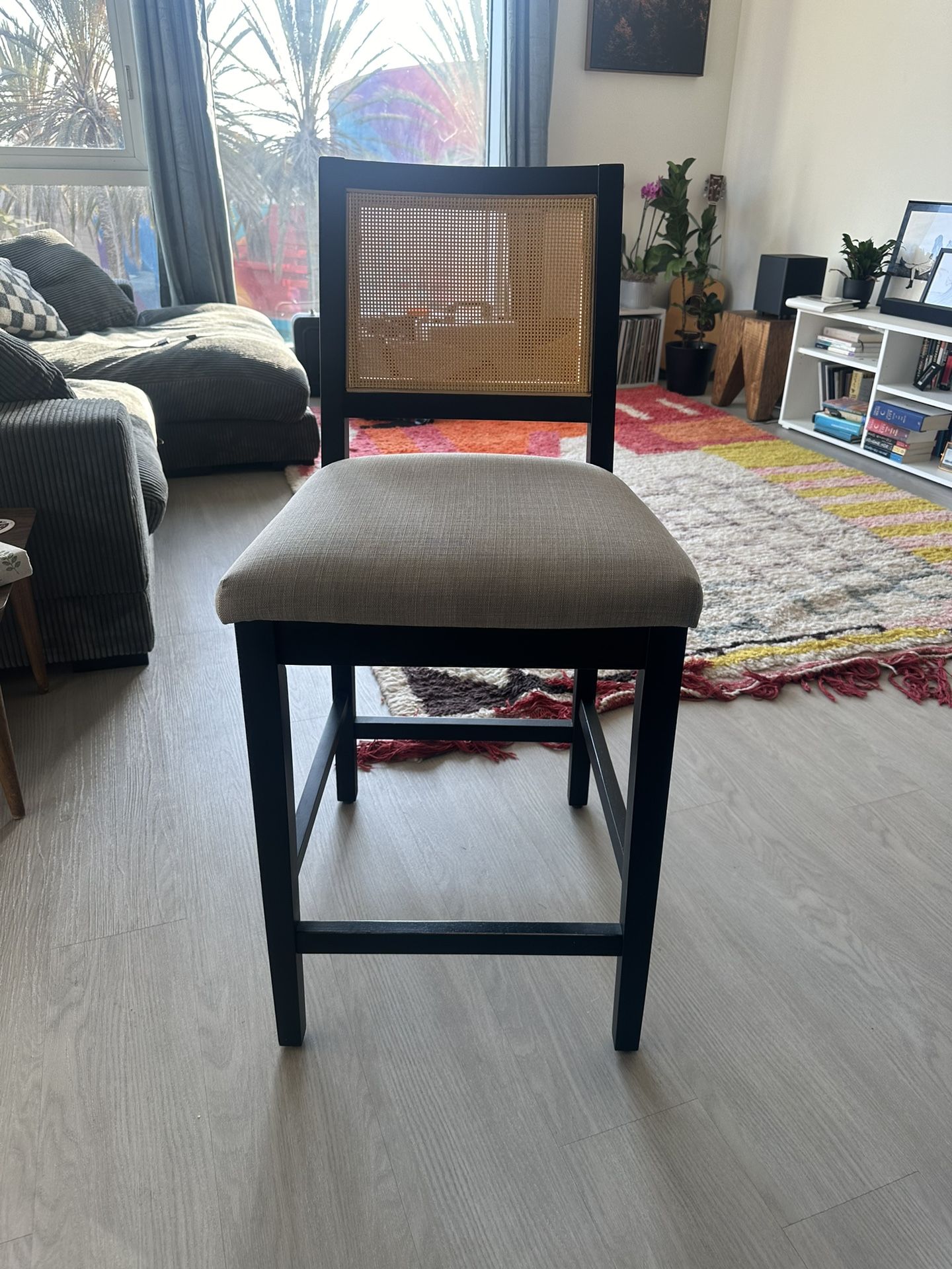 3 Barstools studio McGee With Cane Backing