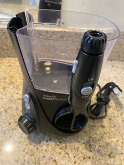 Waterpik Ultra WP-112 Black Water Flosser – Tested – Sealed Tips – Missing Reservoir Lid