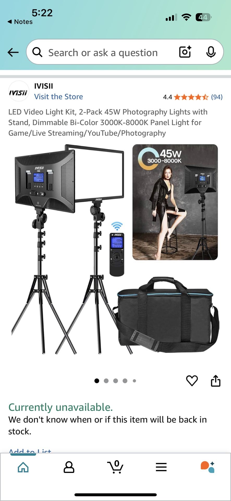 LED video light kit