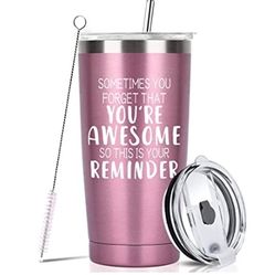 20 OZ Tumbler Cup with Straws, Lids-Stocking Stuffers