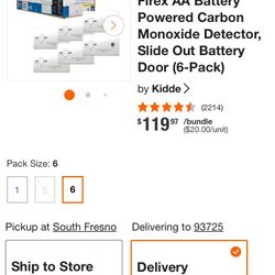 Fire X Carbon Monoxide Alarms 6 Pack 