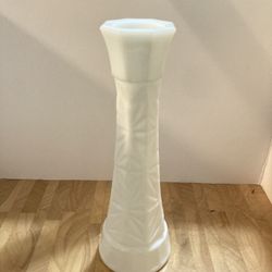 Milk Glass Vase 9” Tall, Qty:1