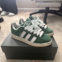 Green Adidas Campus Shoes (Size 9.5)