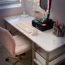 White And Gold Desk 