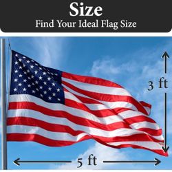 American Flags for Outside 3x5-100% MADE IN THE USA -Indestructible Durable Outdoor Heavy Duty Embroidered Stars