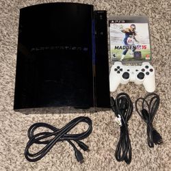 SONY PLAYSTATION 3 PS3 BACKWARDS COMPATIBLE CONSOLE WITH VIDEO GAME & CONTROLLER