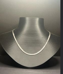 925 Sterling Silver Herringbone Necklace 18inch 4mm