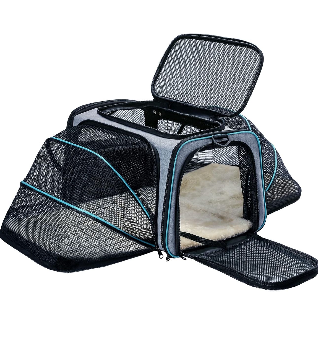 (175) Tohoike Cat Dog Carrier for Cats Puppy and Small Animals Expandable Airline Approved 
