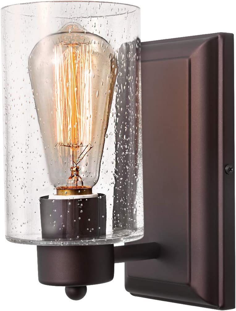 LANROS Rustic Wall Sconce Brown Retro Wall Light Fixture