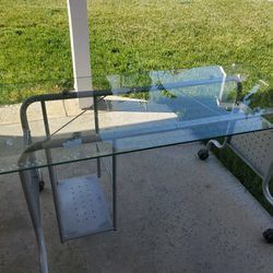 Glass And Metal Desk