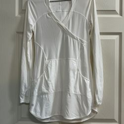 Athleta Wick It Wader White Hooded Long Sleeve Cover Up - Size XS - VGUC