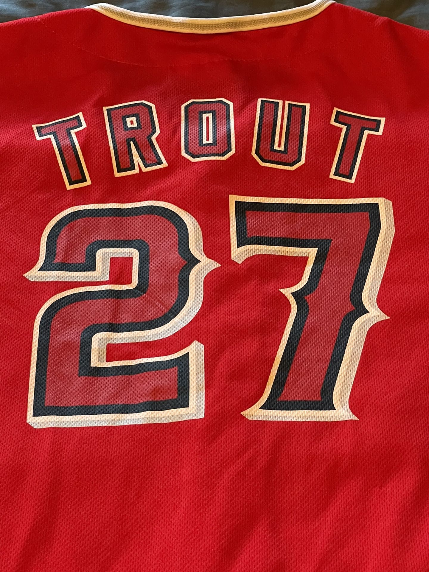 Los Angeles Angels #27 Mike Trout Jersey. Youth XL