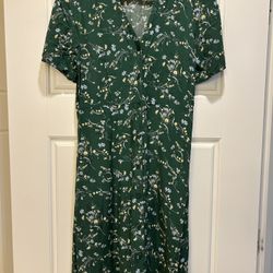 Uniqlo Floral Mídi Dress