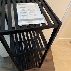 Bathroom Black bamboo shelf