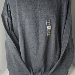 Mens 3XL (54-56) Athletic Works Black Heather Fleece Crew Sweatshirt 