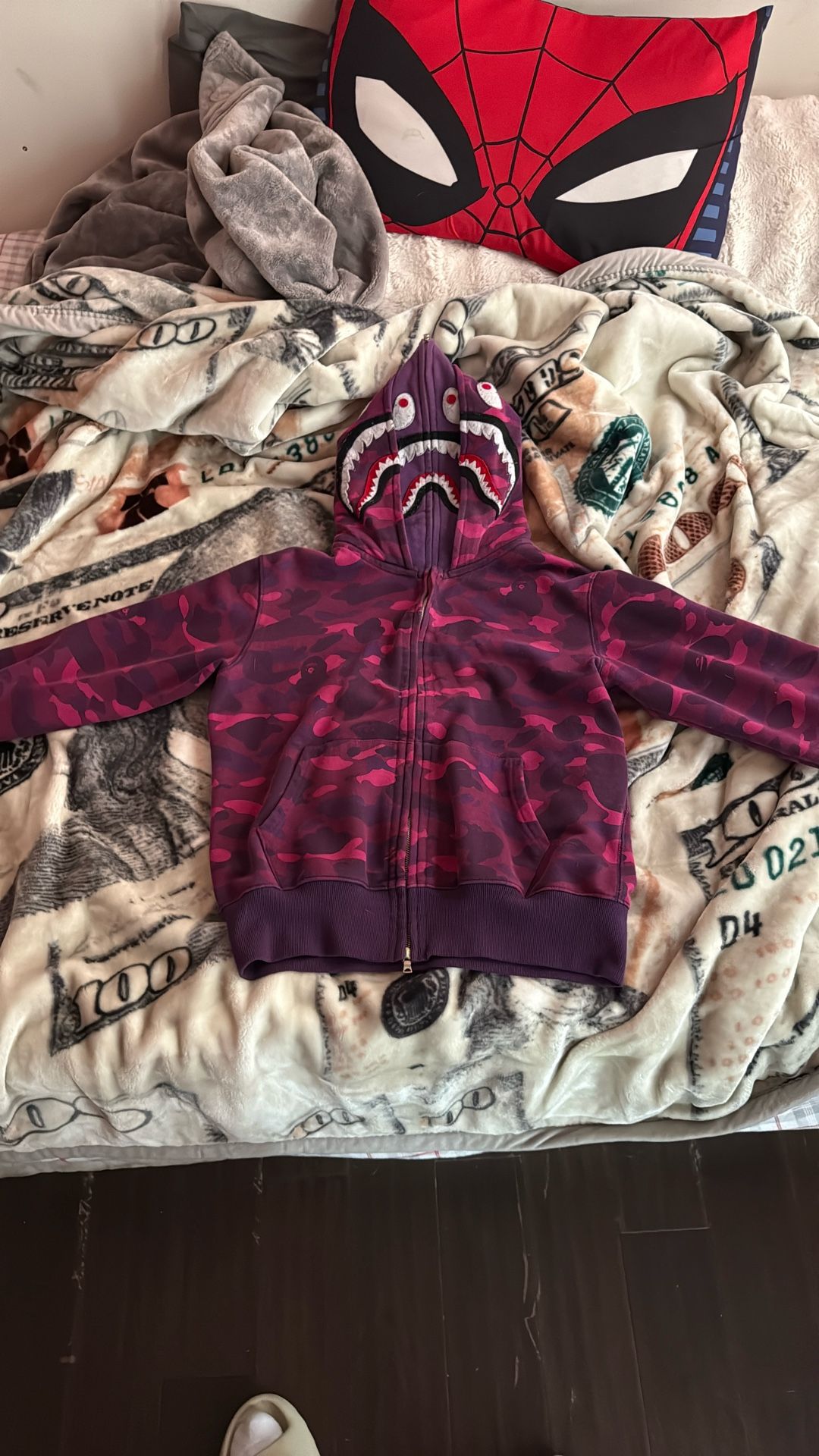 Double Hooded Purple Bape Hoodie