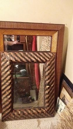 Large and medium mirror made with bamboo material