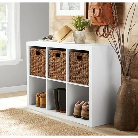 Better Homes & Gardens 6-Cube Storage Organizer, Textured White White Texture - 30.16" x 15.35" x 43.35"