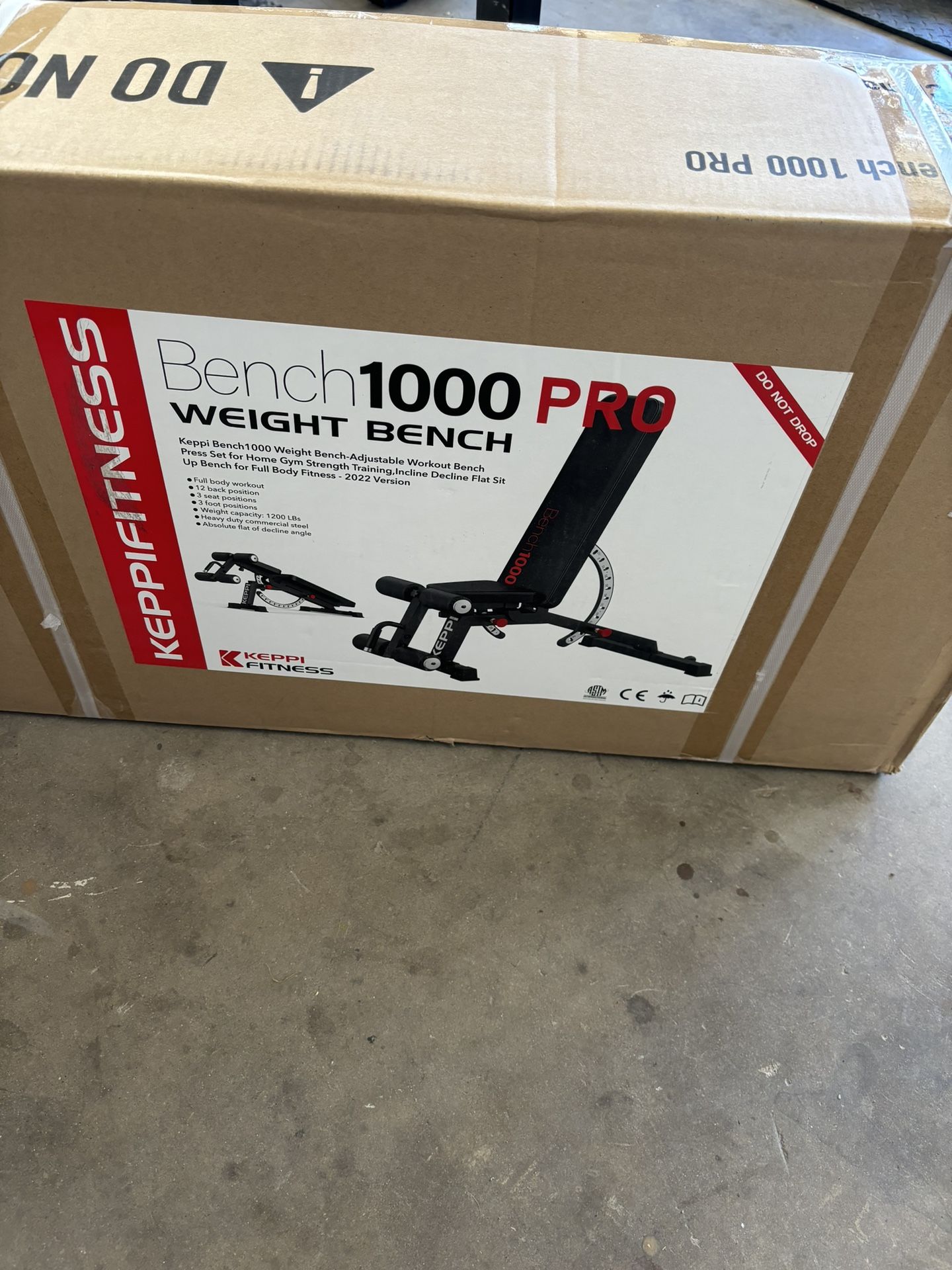 New in Box Keppi 1200LB Weight Bench, Heavy Duty Bench1000 PRO 