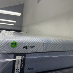 FULL SIZE SEALY POSTUREPEDIC PLUS HYBRID MATTRESS & BOX SPRING BED SET