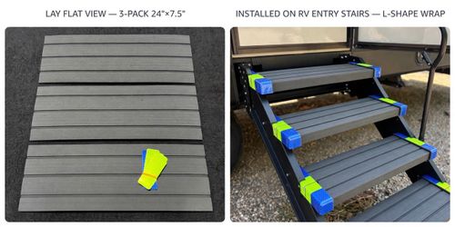 Breling 3 Pack RV Step Covers (24 by 7.5 inch,grey)