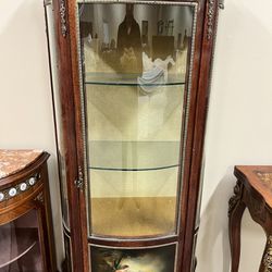 French Vitrine Painted Vernis Martin Display Cabinet