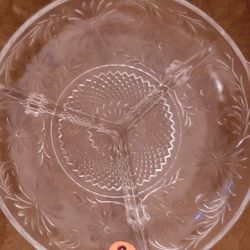 Indiana Glass Daisy No. 620 Clear 3 part Relish Dish 