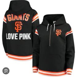 NEW PINK LOGO SF GIANTS XS WINDBREAKER JACKET