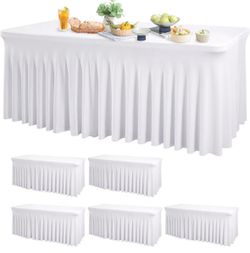 Stretch Tablecloths for 8 Ft Tables - 6 PCs
