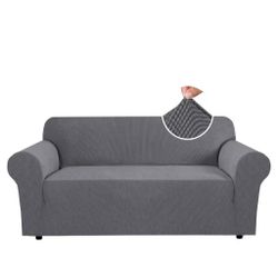 3 Sofa Covers, Stretch, Grey 72-88in