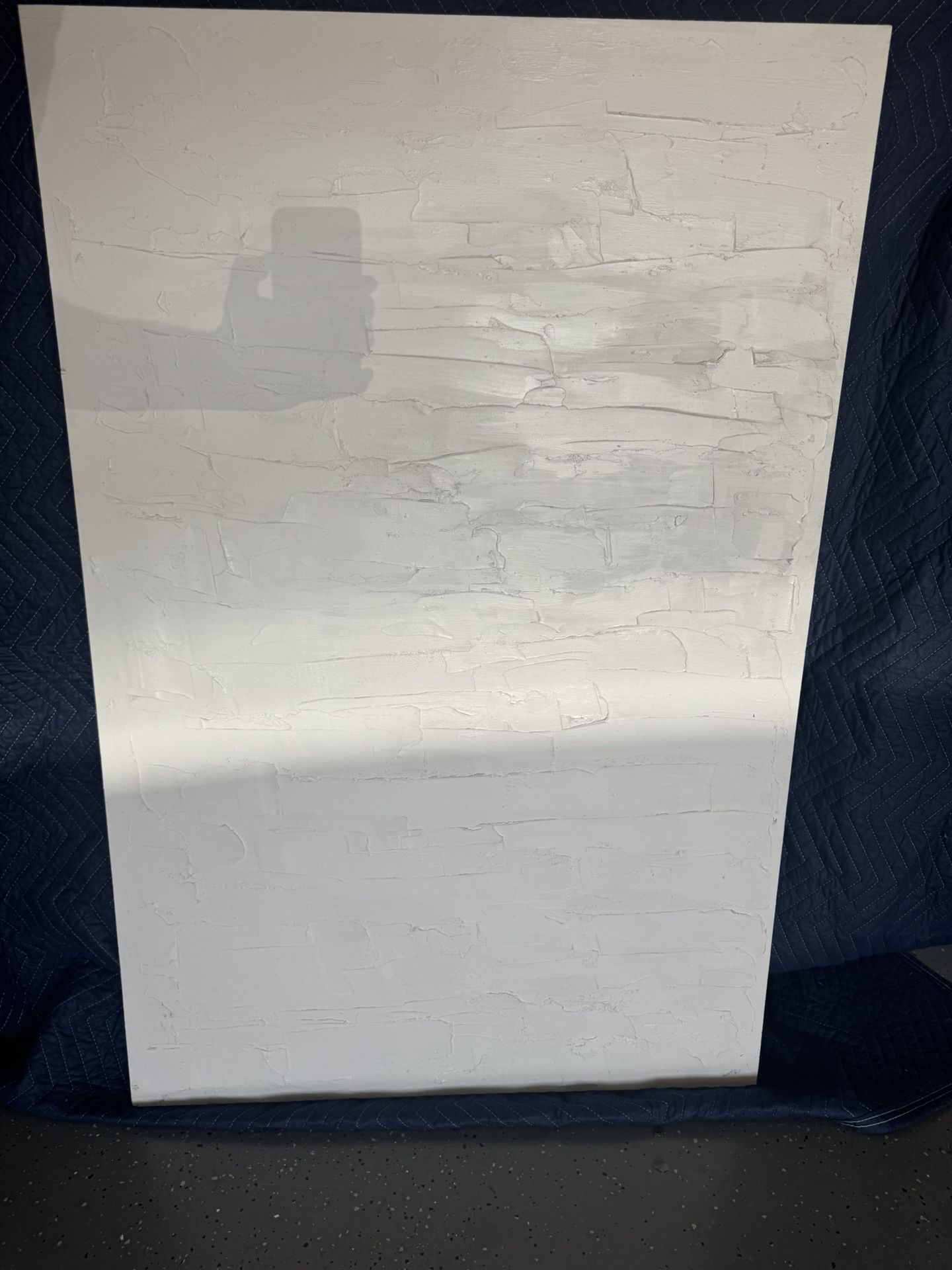 Large White Textured Art- Hand Made