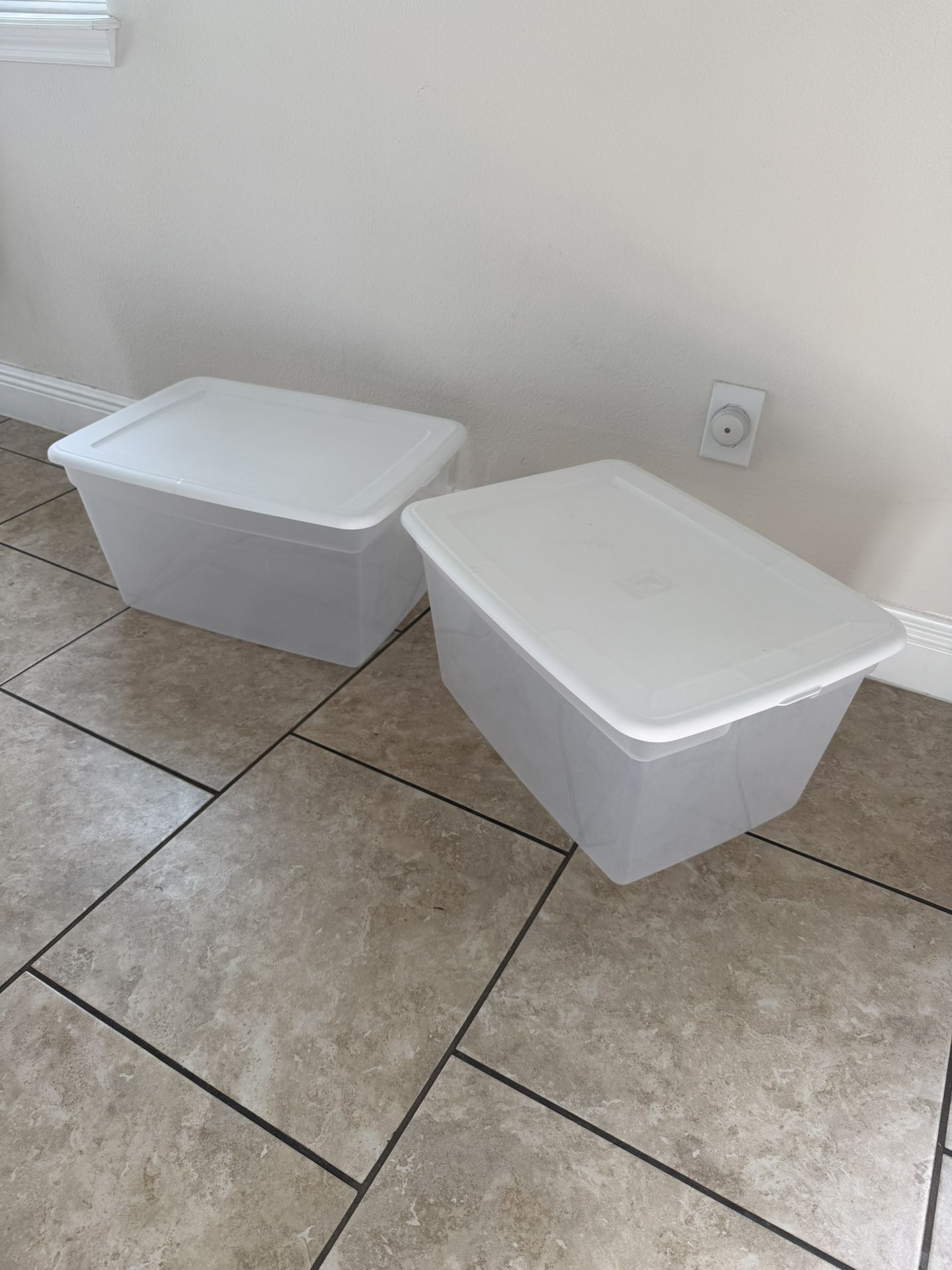 Two Clear Container Bins