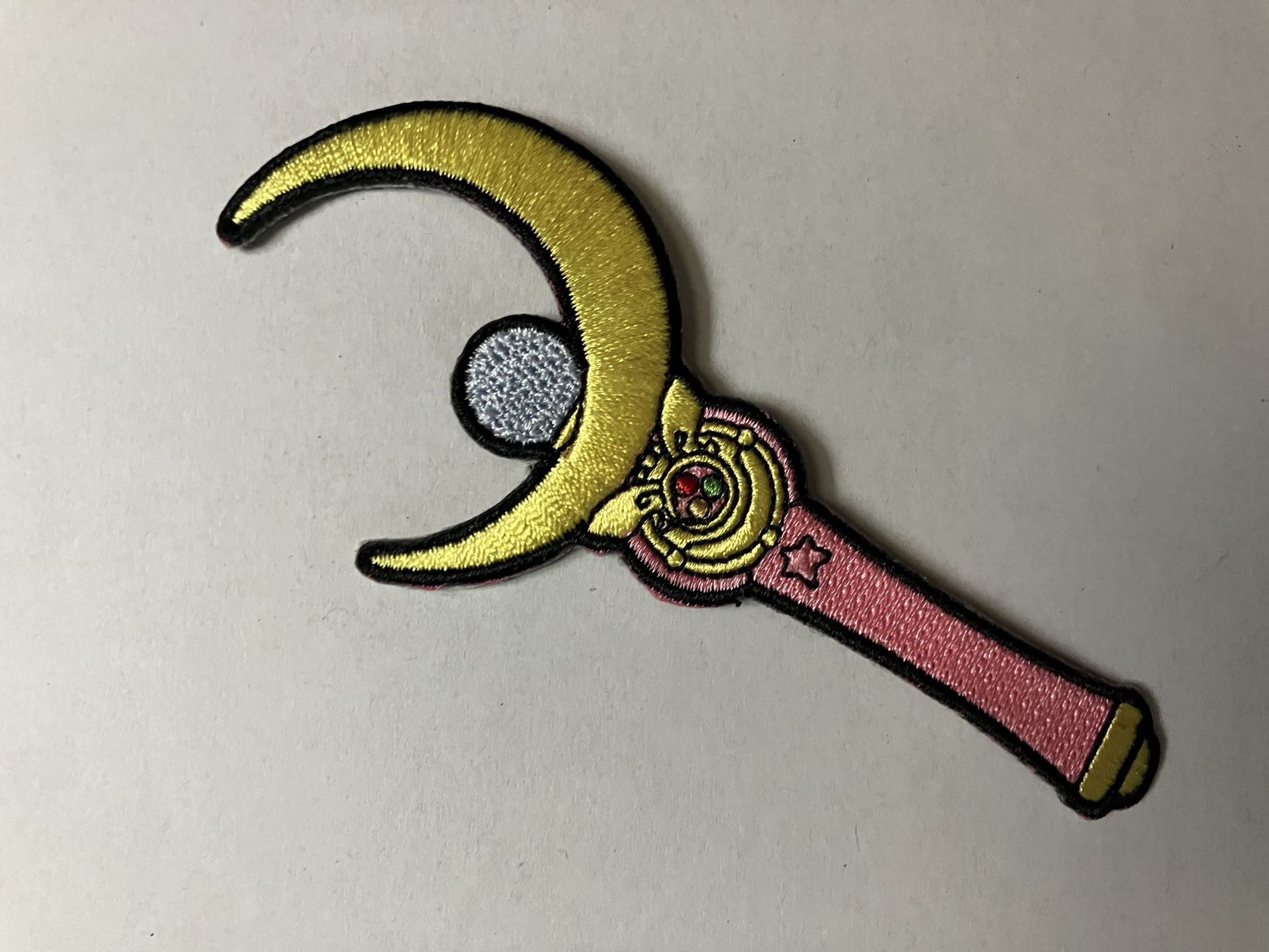 Sailor Moon Crescent Moon Wand Patch Moon Stick Embroidered Iron