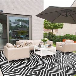 Outdoor Rug 5x8 ft Waterproof Reversible Patio Rug,