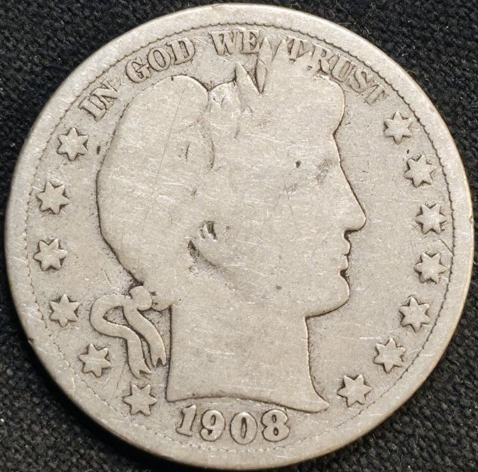 1908-D BARBER HALF DOLLAR