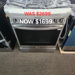 6.3 Cu Ft 30 In Smart Probake Slide In Dual Fuel Range With Gas Stove And Electric Oven In Print Proof Stainless Steel 