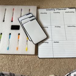 Magnetic Weekly Planner With Markers