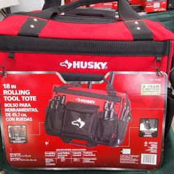 HUSKY 18" 18 POCKET ROLLING TOOL BAG 