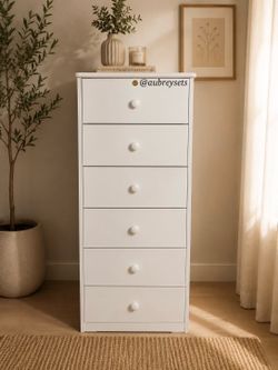 White 6 drawer chest