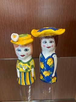 vintage Bella Casa by Ganz Susan Paley Salt and Pepper Shakers