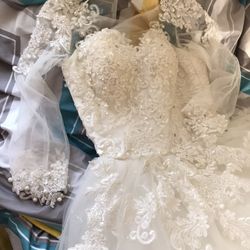 Hand-stitched Deep Sea Shell Real Pearl Exquisite Wedding Dress