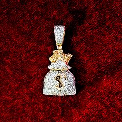 Diamond Money Bag Gift Pendant in 10K and 5/8 CTW Diamond